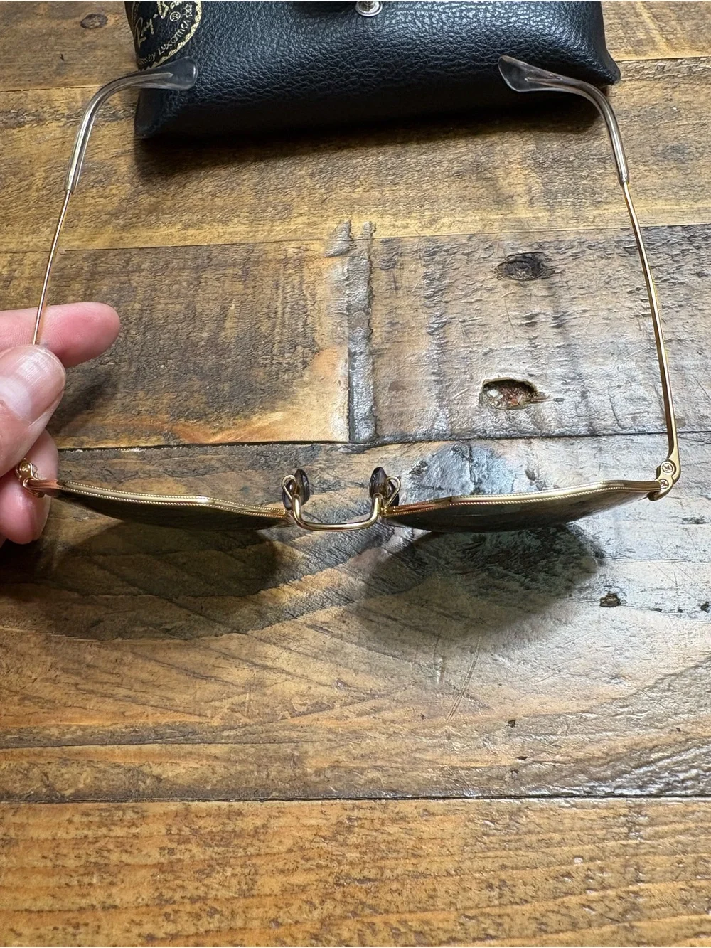 Ray-Ban Gold Octogon Frame Sunglasses